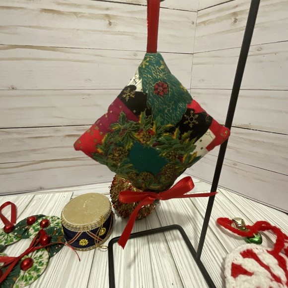 Lot of Farm House Homemade Christmas Tree Ornaments plastic canvas, misc - Picture 8 of 16